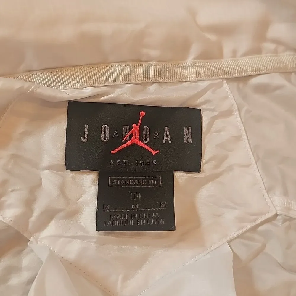 Jordan White Windbreaker Jacket Size M